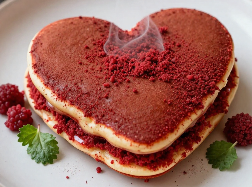 Heart-Shaped Red Velvet Pancakes Recipe - featured image