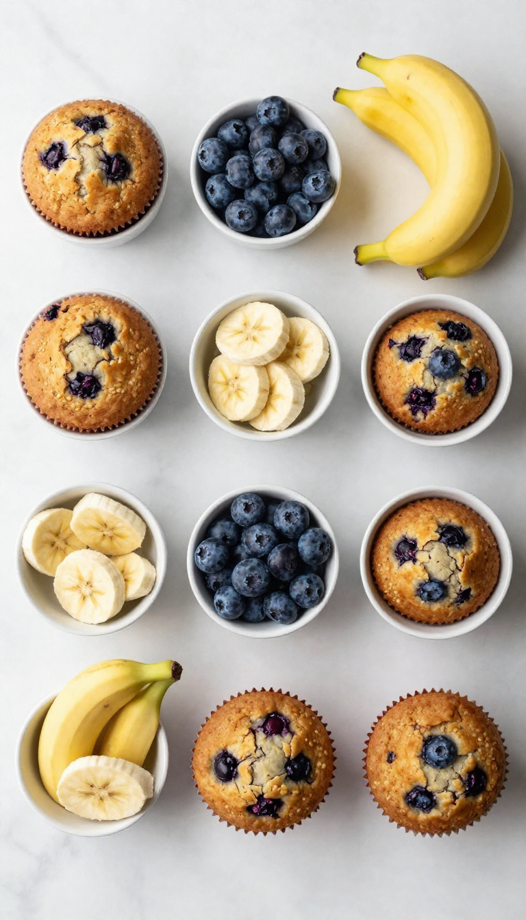 Banana Blueberry Muffins - step 1