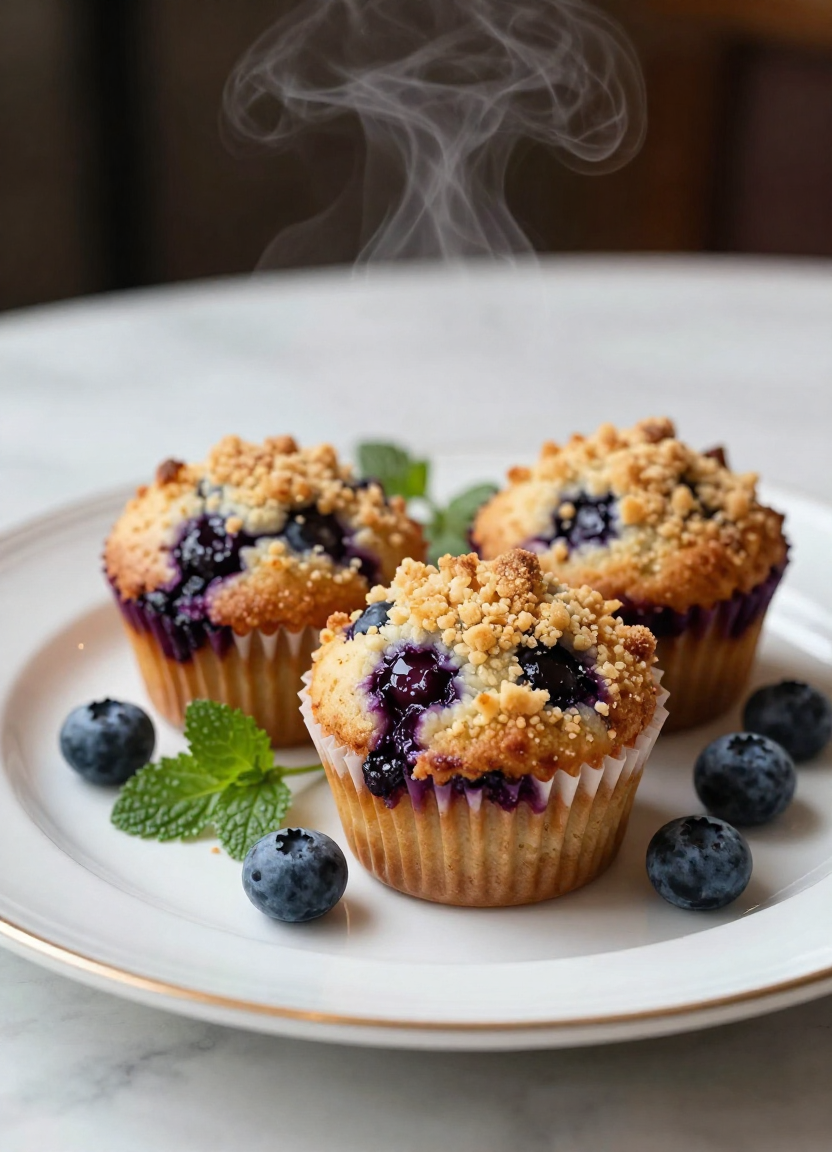 Blueberry Muffins With Crumble Topping - featured image