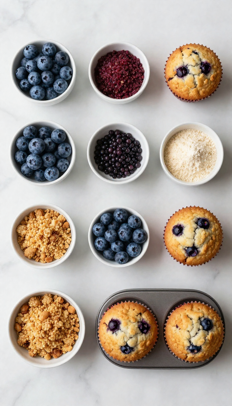 Blueberry Muffins With Crumble Topping - step 1