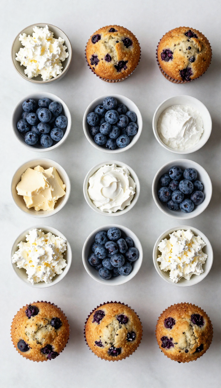 Cottage Cheese Blueberry Muffins - step 1
