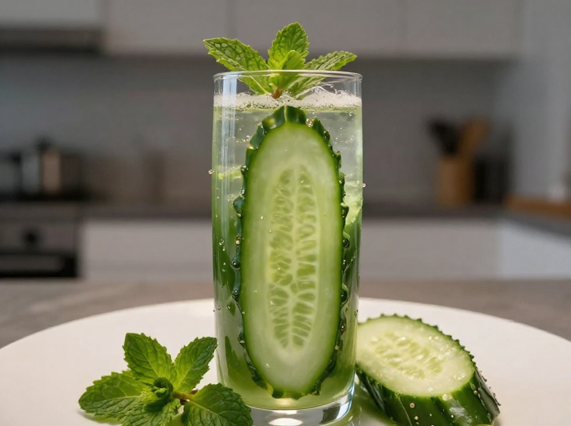 cucumber mint detox drink recipe - featured image