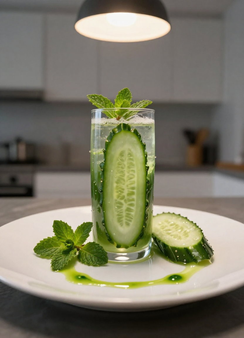 cucumber mint detox drink recipe - featured image