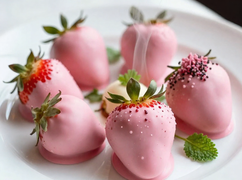 Pink Chocolate Covered Strawberries - featured image
