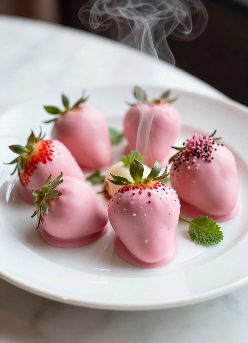 Pink Chocolate Covered Strawberries - featured image