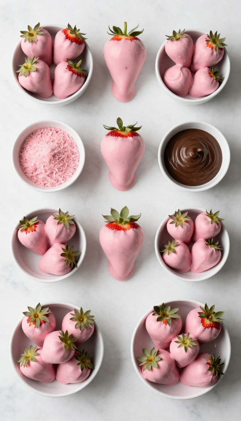 Pink Chocolate Covered Strawberries - step 1