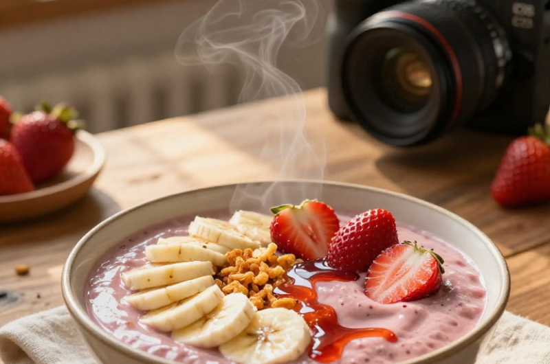 Strawberry Banana Smoothie Bowl Drink