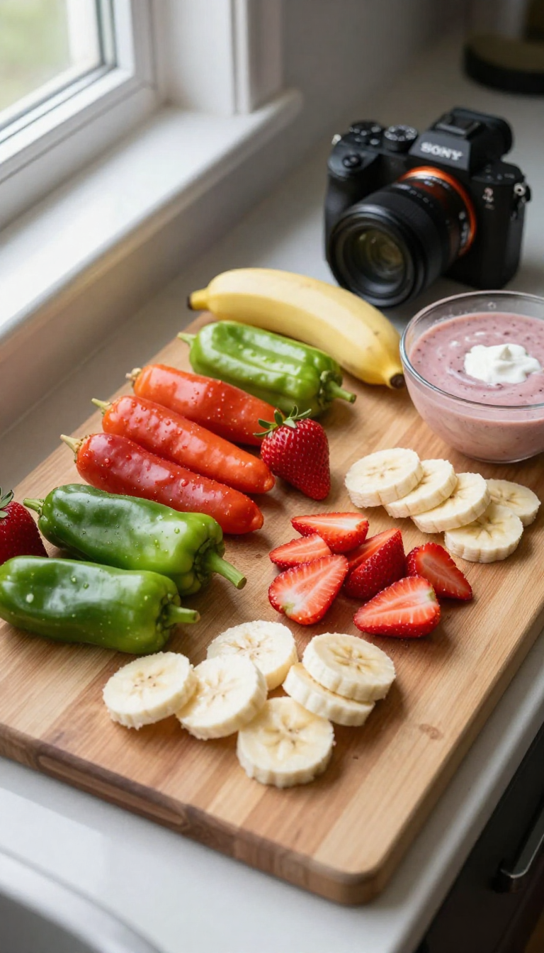 strawberry banana smoothie bowl drink - step 1